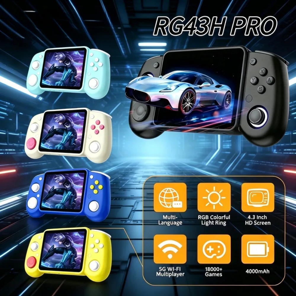 Game Retro Gaming - เครื่องเล่นเกมพกพา RG43H Pro แบบเรโทร หน้าจอ 4.3