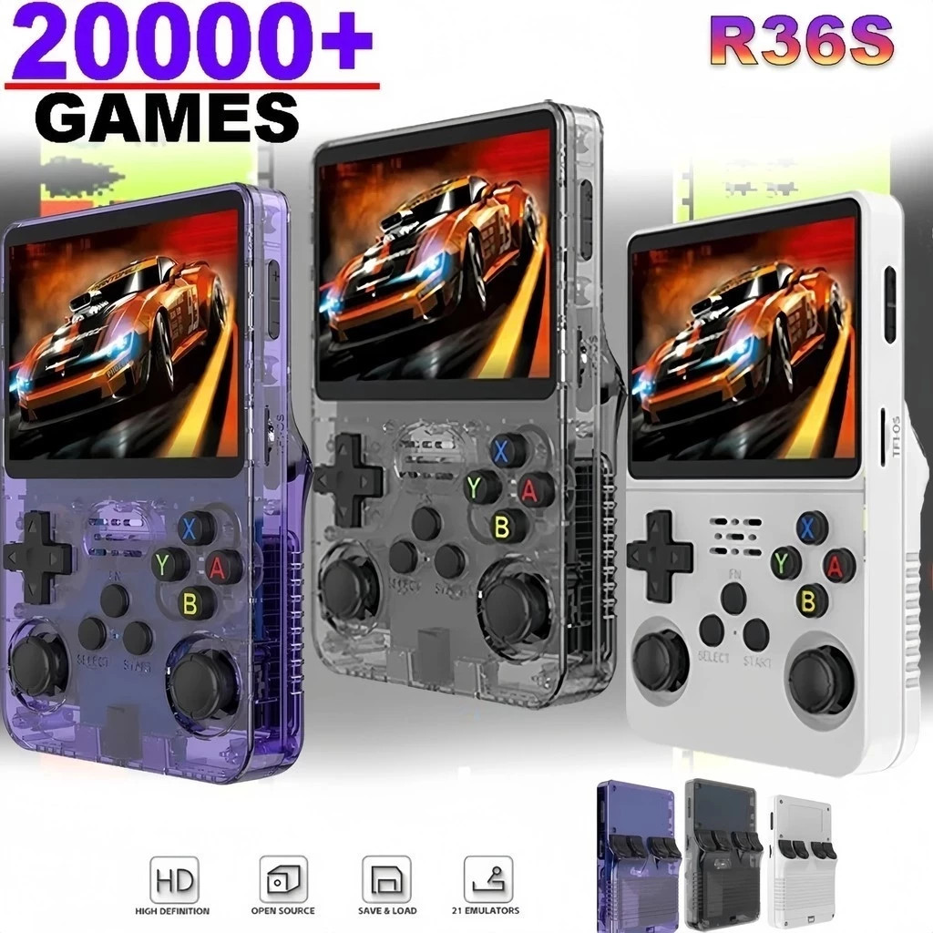 Retro Gaming Xbox 360 - เครื่องเล่นเกมพกพา Mini R36S ระบบ Linux พร้อมจอยเกมแบบพกพา