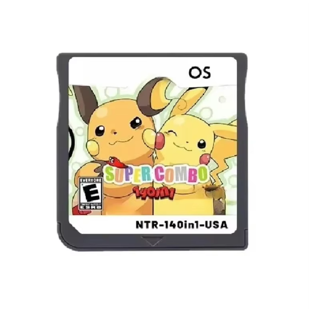 Retro Gaming Video - โปเกมอน 140-in-1 ซูเปอร์คอมโบ V1.0 ตลับเกมวิดีโอ NDS