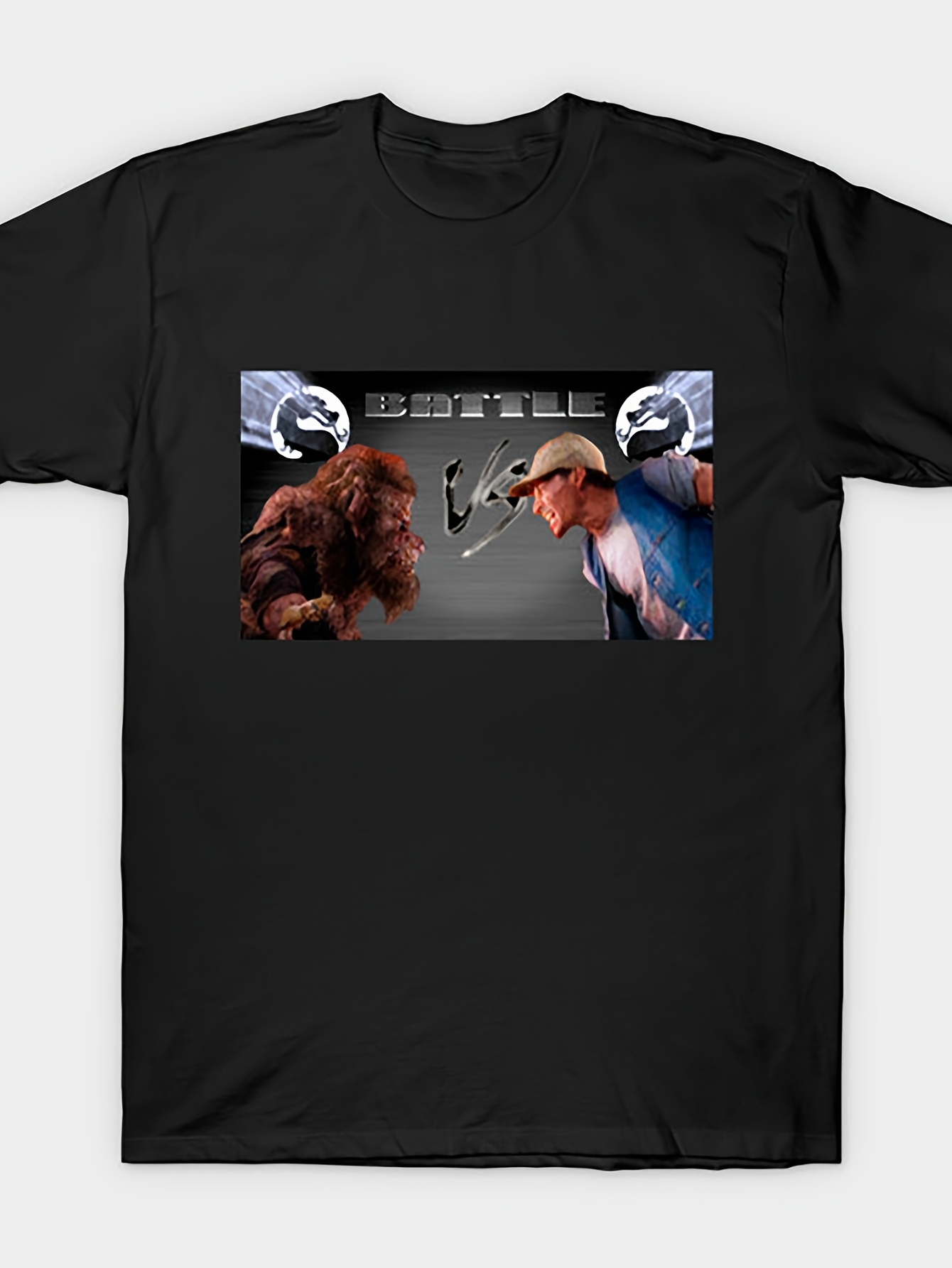 Retro Gaming Icons - เสื้อยืดเกมย้อนยุคสำหรับผู้ชาย - เสื้อยืดลายกราฟิกตัวละครเกมต่อสู้สุดฮา พร้อมตัวละครเกมวิดีโออันเป็นเอกลักษณ์ คอกลม น้ำหนัก