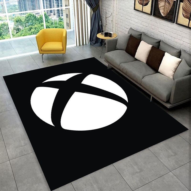 Retro Gaming Xbox - พรมลายโลโก้เกมเมอร์ Xbox สไตล์เรโทร สำหรับห้องนอน ห้องนั่งเล่น โซฟา