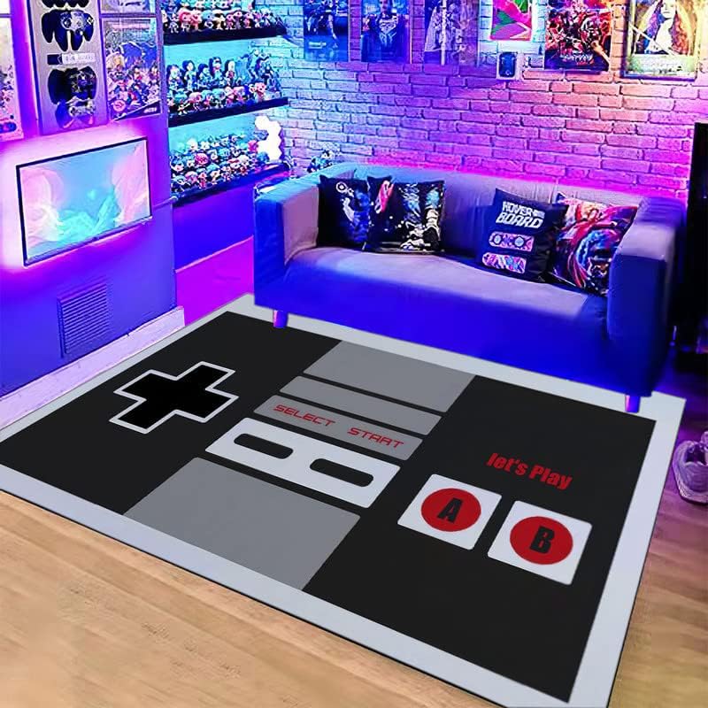 Retro Gaming Quotes - พรมลายคอนโทรลเลอร์ NES สไตล์วินเทจ, แผ่นรองกันลื่นพร้อมคำพูด 