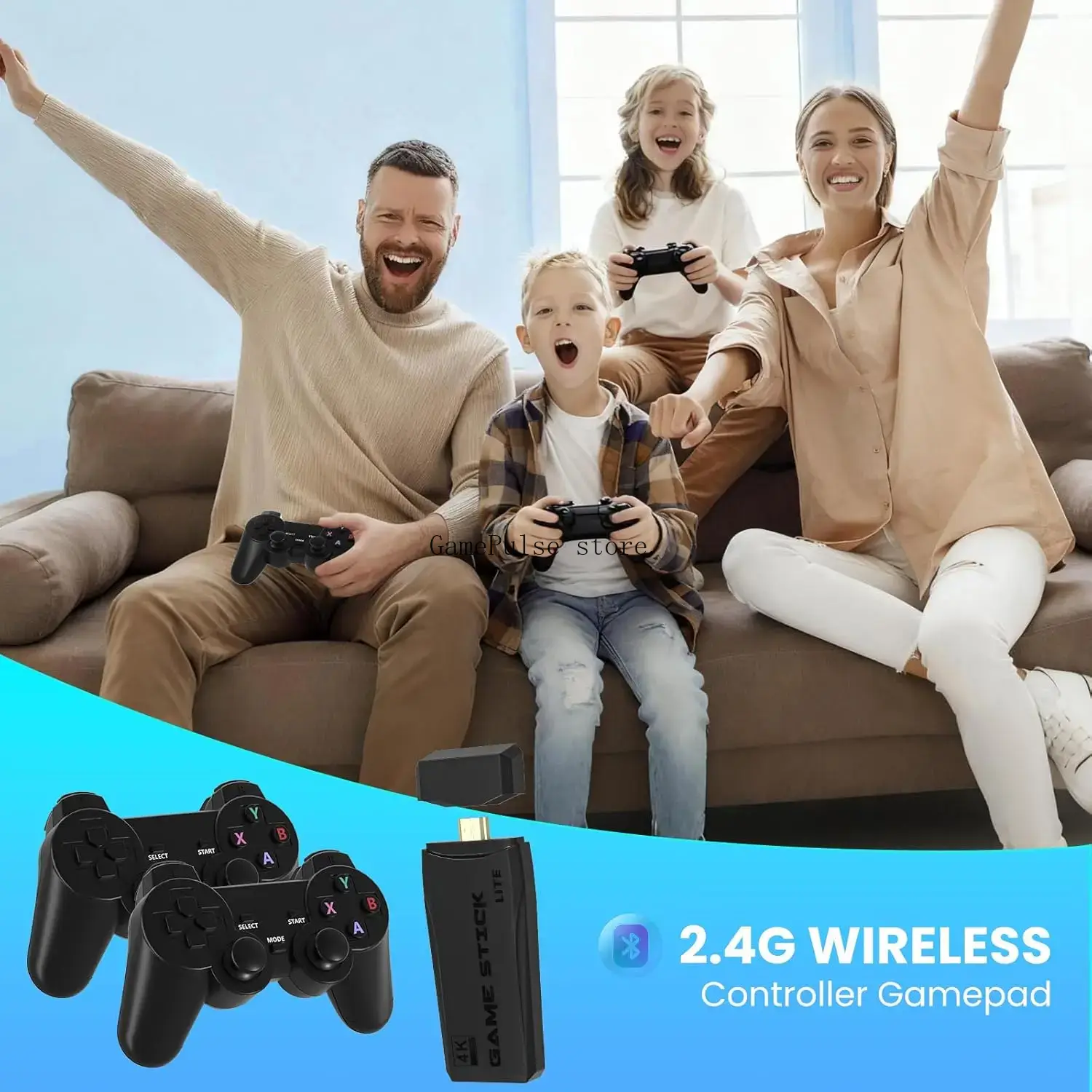 Retro Gaming With Projector - GamePulse M8 เกมคอนโซล รองรับการจำลองเกม 4K HDMI