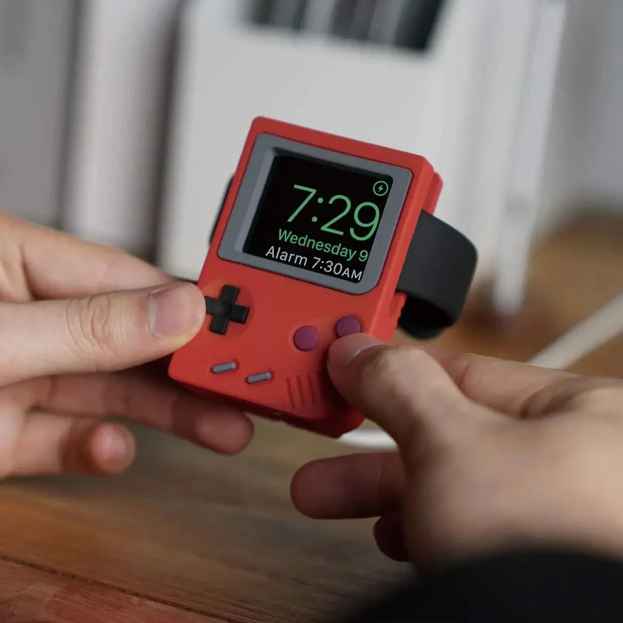 Retro Gaming Setup - แท่นวางซิลิโคนสำหรับที่ชาร์จ IWatch สำหรับ Apple Watch 10