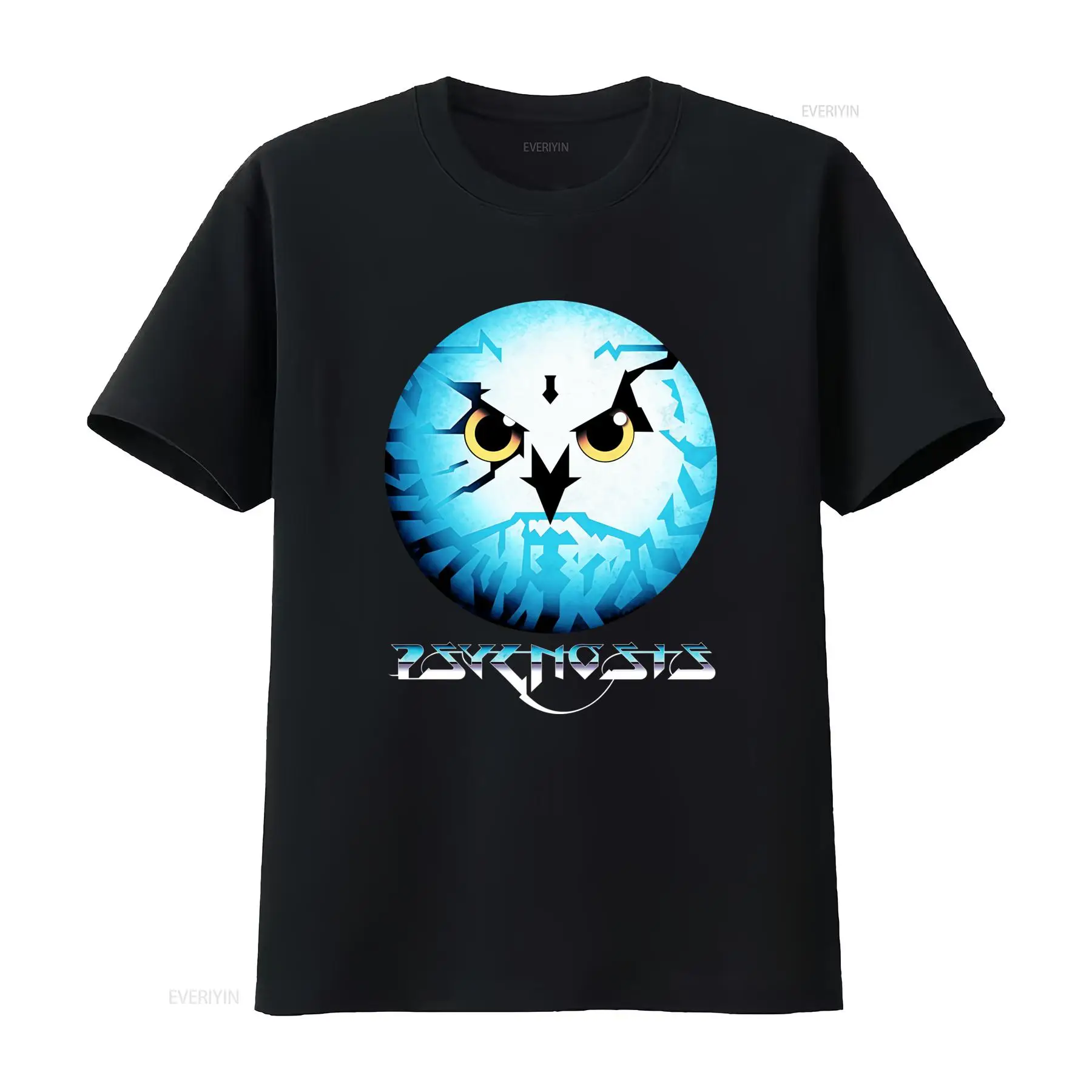 Retro Gaming Icons - เสื้อยืดโลโก้ Psygnosis วินเทจ แบรนด์เกมมิ่งย้อนยุค พร้อมตัวอักษรกรีกสีขาวน้ำเงินสุดคลาสสิก เนื้อผ้าทริบленด์