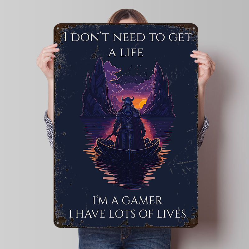 Retro Gaming Quotes - โปสเตอร์พิมพ์ลายคำคมเกมมิ่ง ตกแต่งผนังสไตล์เรโทร ป้ายโลหะวินเทจ สำหรับตกแต่งห้องแมนเคฟ ห้องนั่งเล่น และอุปกรณ์ตกแต่งบาร์