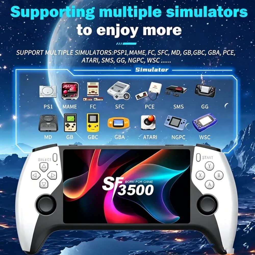 Game Retro Gaming - SF3500 เครื่องเล่นเกมพกพาขนาด 5 นิ้ว สำหรับ PS1