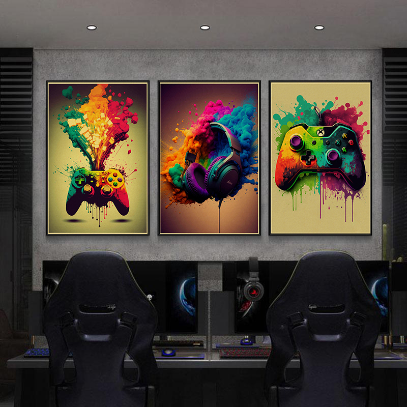 เกมที่มีสีสันController Wall A - Retro Gaming Wallpaper บทวิจารณ์และราคา