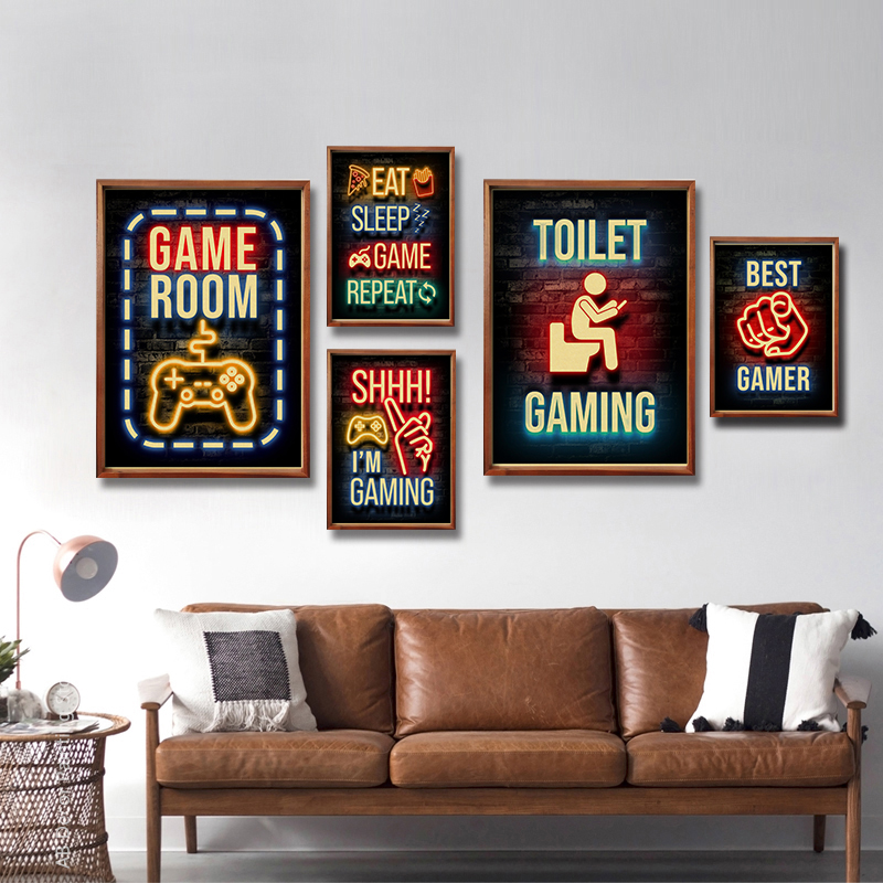 Retro Gamingคําคมโปสเตอร์Gamer - Retro Gaming Wallpaper บทวิจารณ์และราคา