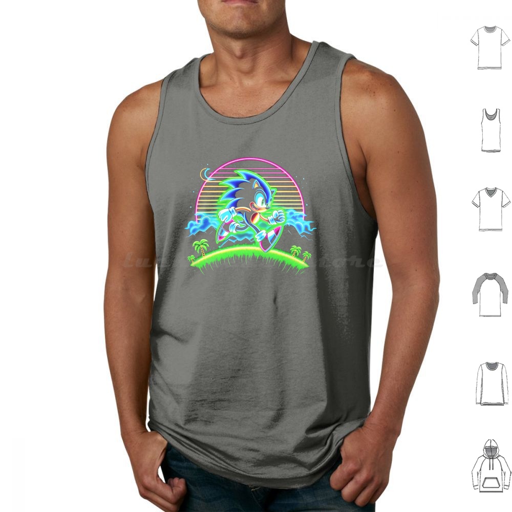 เสื้อกล้ามนีออนพิมพ์ลายผ้าฝ้าย - Retro Gaming Icons บทวิจารณ์และราคา