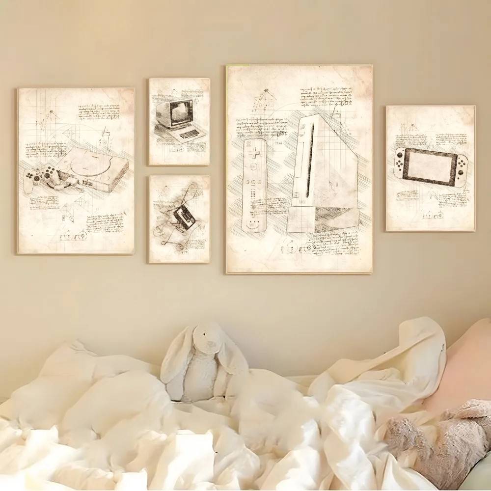 ภาพวาดติดผนังสไตล์วินเทจสำหรับ - Retro Gaming Wallpaper บทวิจารณ์และราคา