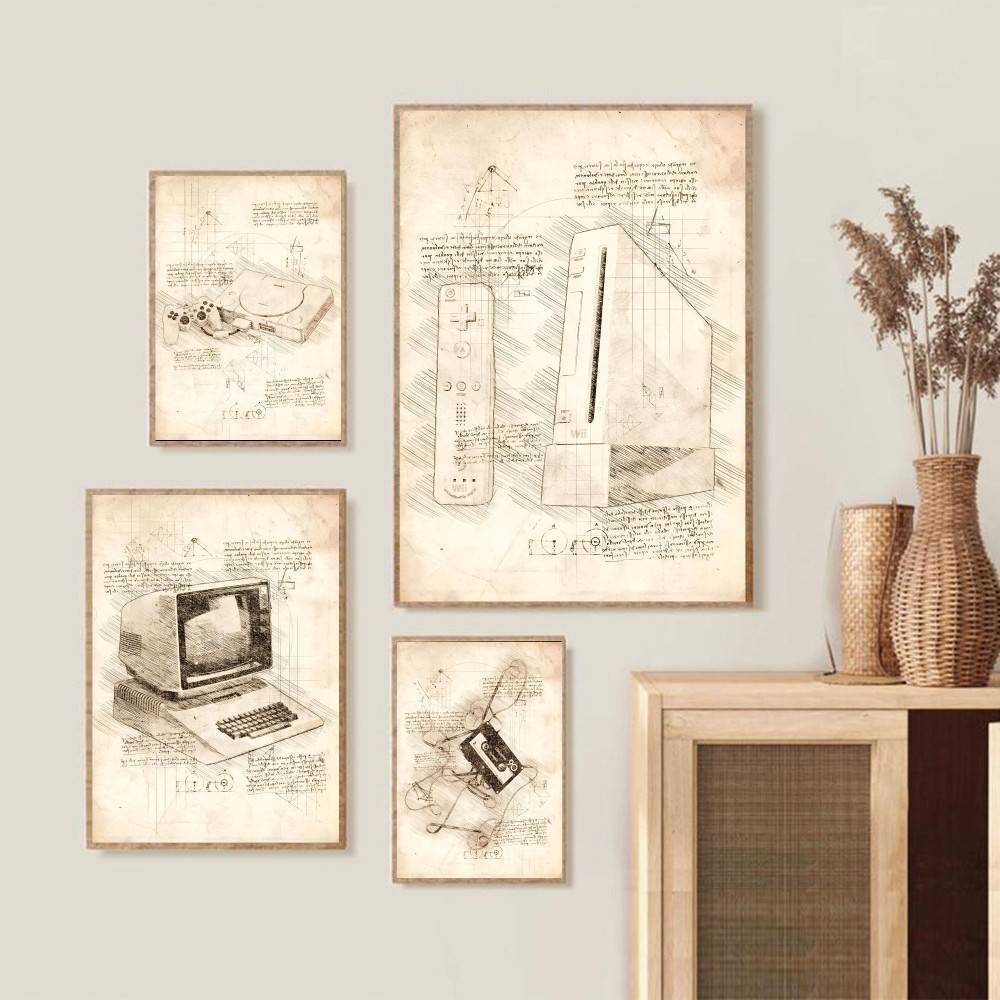ภาพวาดติดผนังสไตล์วินเทจสำหรับ - Retro Gaming Wallpaper บทวิจารณ์และราคา