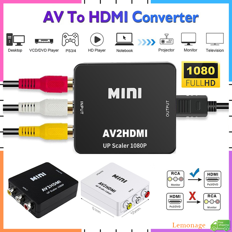 AV RCA to HDMI Converter 1080P - Retro Gaming With Projector บทวิจารณ์และราคา