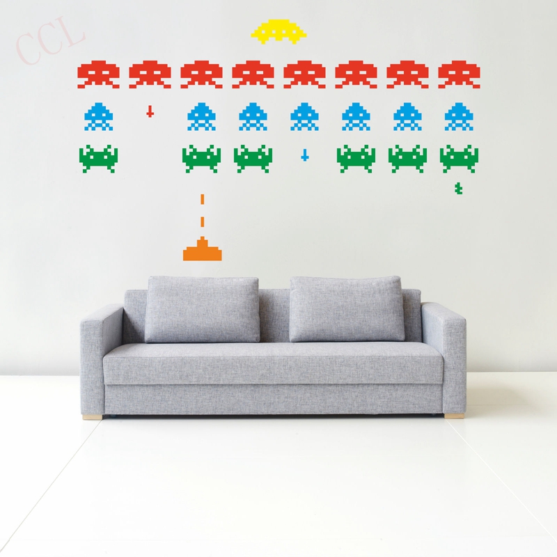 Gamer สติกเกอร์ไวนิล SPACE INV - Retro Gaming Wallpaper บทวิจารณ์และราคา