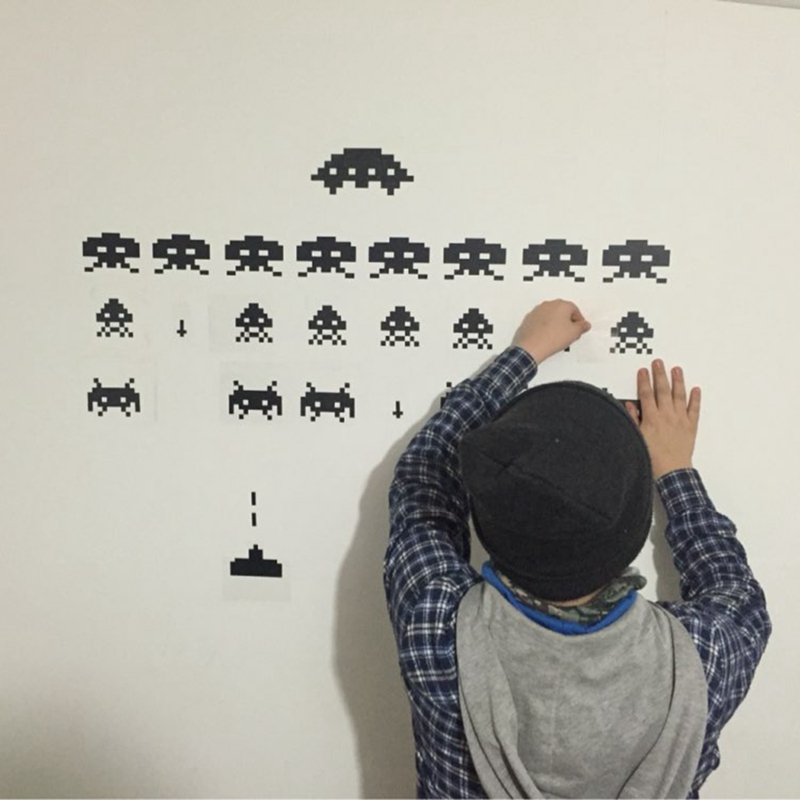 Gamer สติกเกอร์ไวนิล SPACE INV - Retro Gaming Wallpaper บทวิจารณ์และราคา
