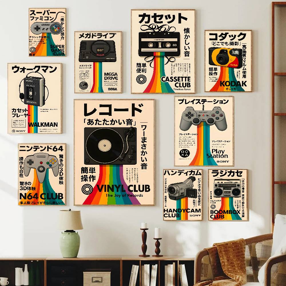 โปสเตอร์คอนโซลเกมย้อนยุคสไตล์ว - Retro Gaming Wallpaper บทวิจารณ์และราคา
